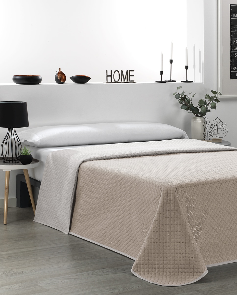 Imagen 0 de COLCHA BICOLOR PREMIUM LINO/CUERO