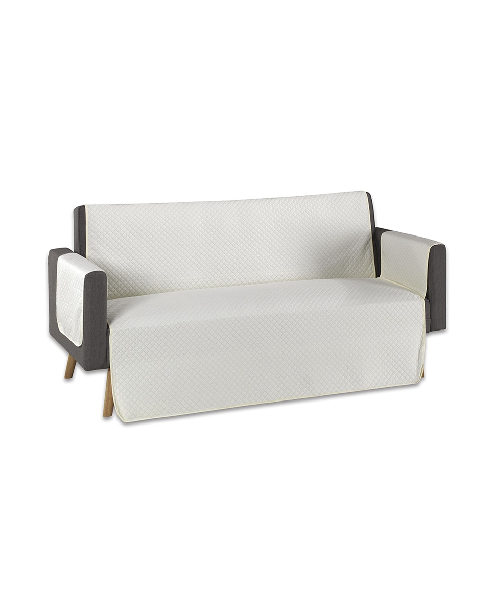 Imagen 0 de Funda protectora de sofá acolchada chaise longue crema