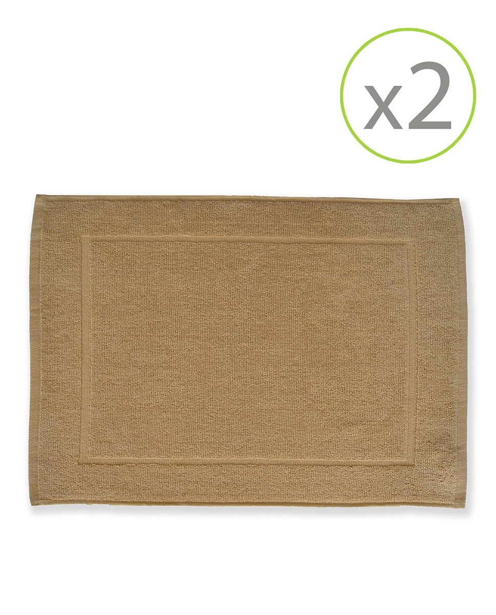 Imagen 0 de Pack de 2 alfombrines de baño de 45 x 65 cm chocolate
