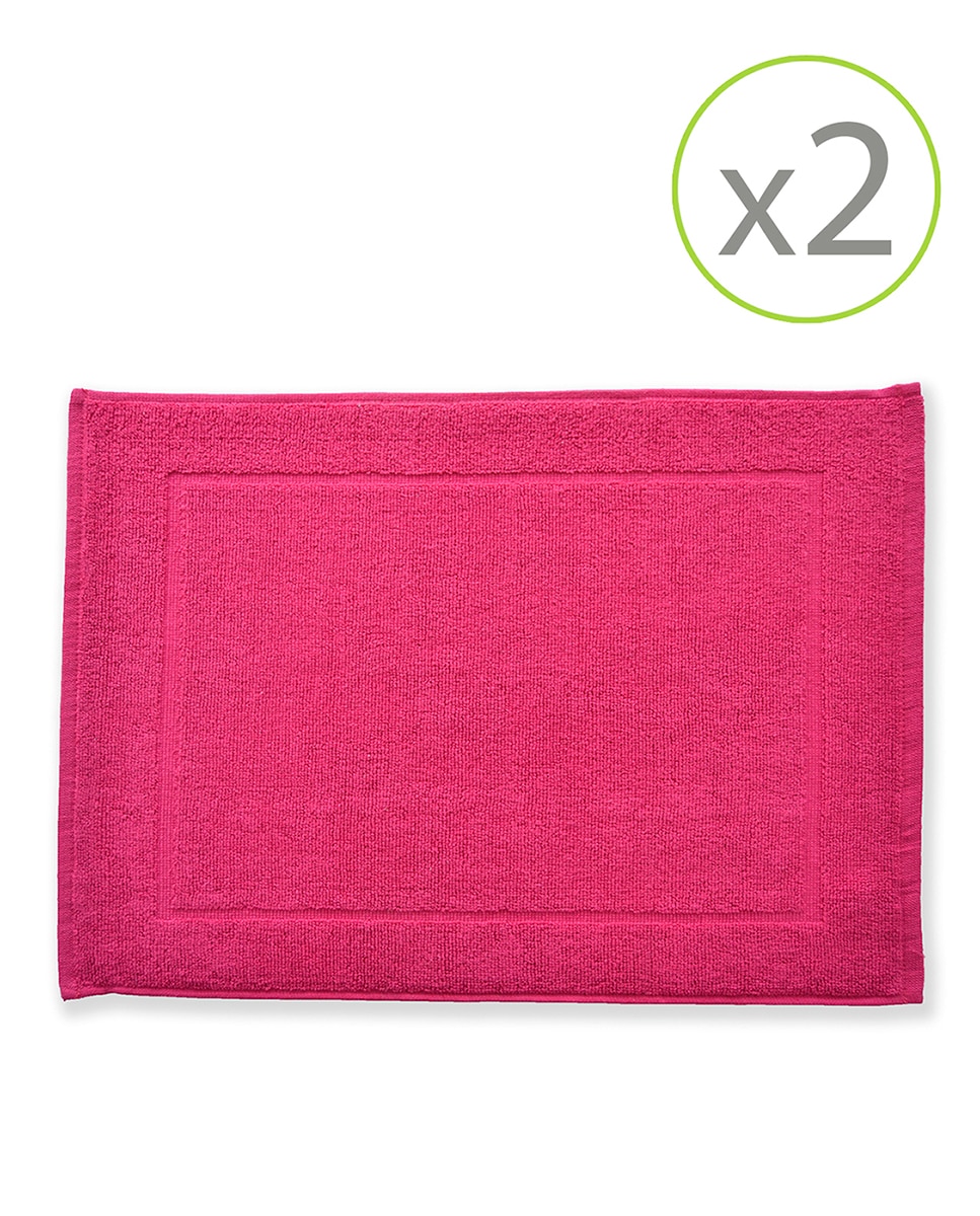 Imagen 0 de Pack de 2 alfombrines de baño de 45 x 65 cm fucsia