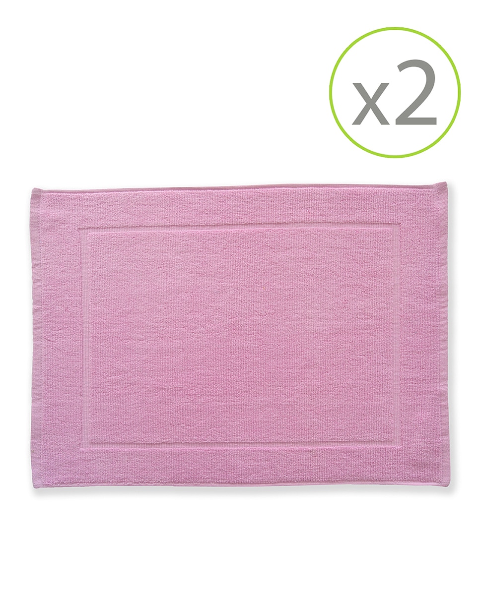 Imagen 0 de Pack de 2 alfombrines de baño de 45 x 65 cm malva