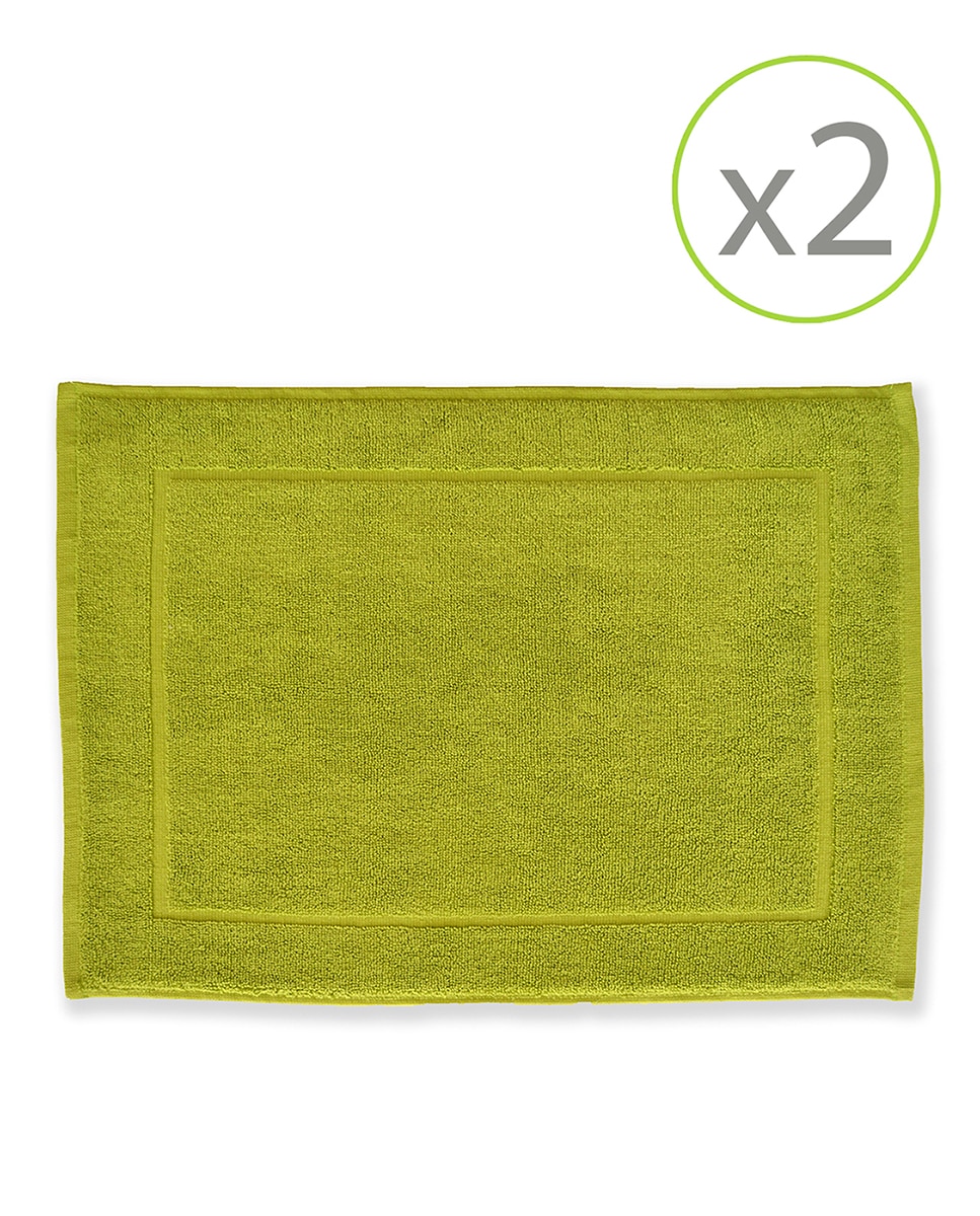 Imagen 0 de Pack de 2 alfombrines de baño de 43 x 65 cm verde