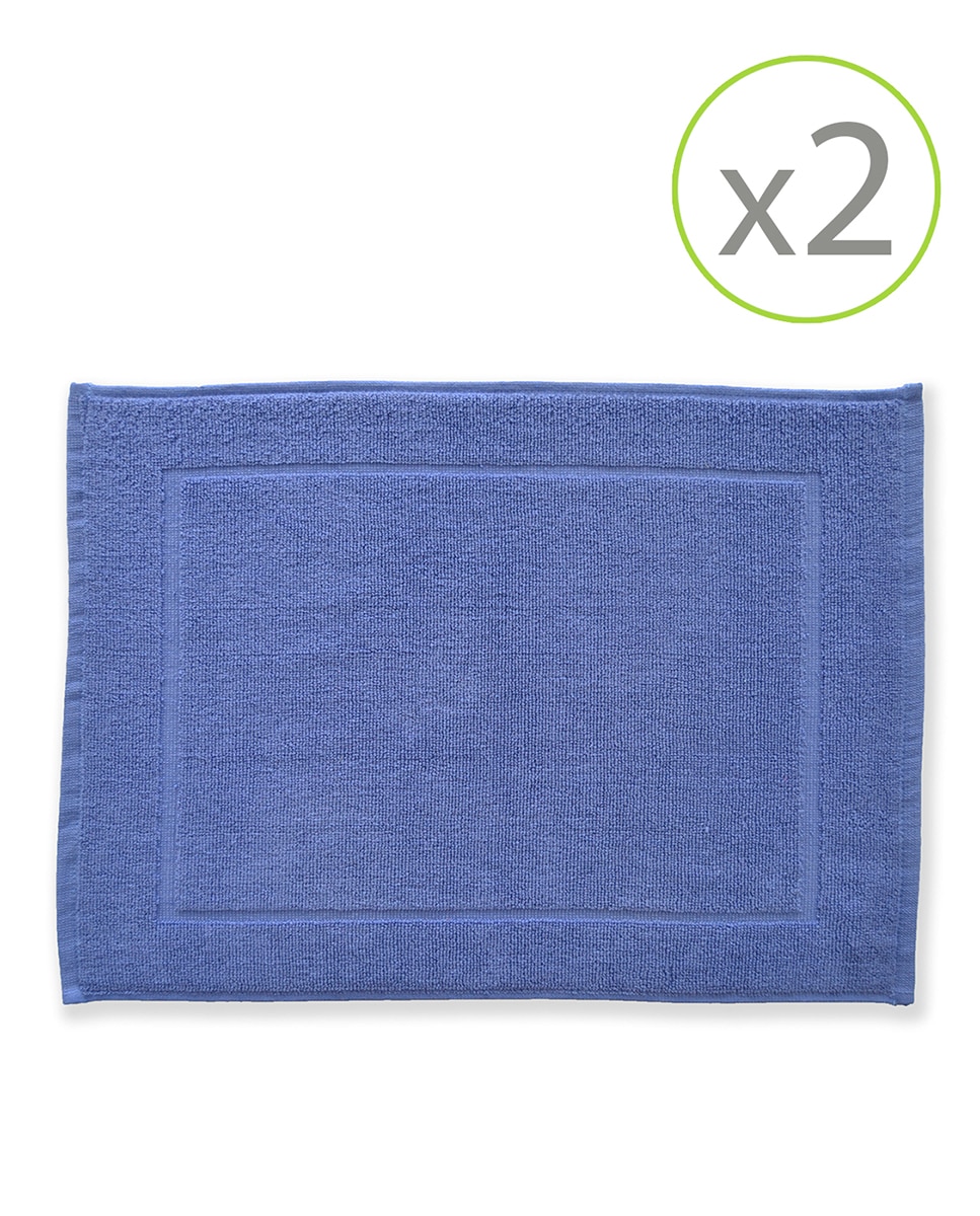 Imagen 0 de Pack de 2 alfombrines de baño de 45 x 65 cm zafiro