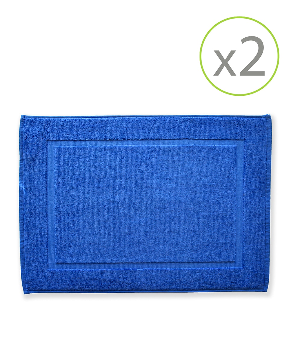 Imagen 0 de Pack de 2 alfombrines de baño de 45 x 65 cm azul
