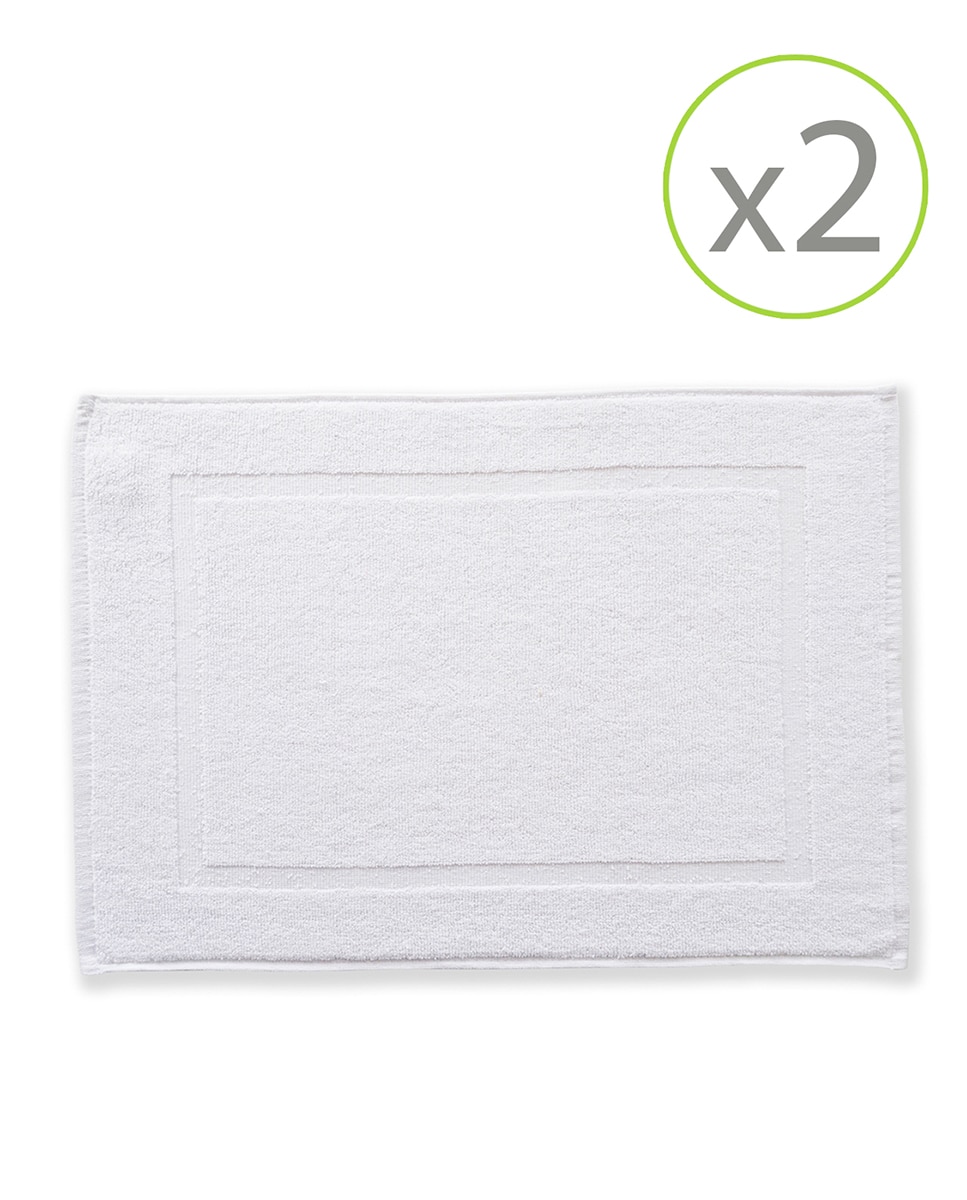 Imagen 0 de Pack de 2 alfombrines de baño de 45 x 65 cm blanco