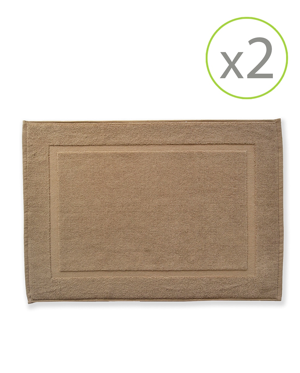Imagen 0 de Pack de 2 alfombrines de baño de 45 x 65 cm chocolate