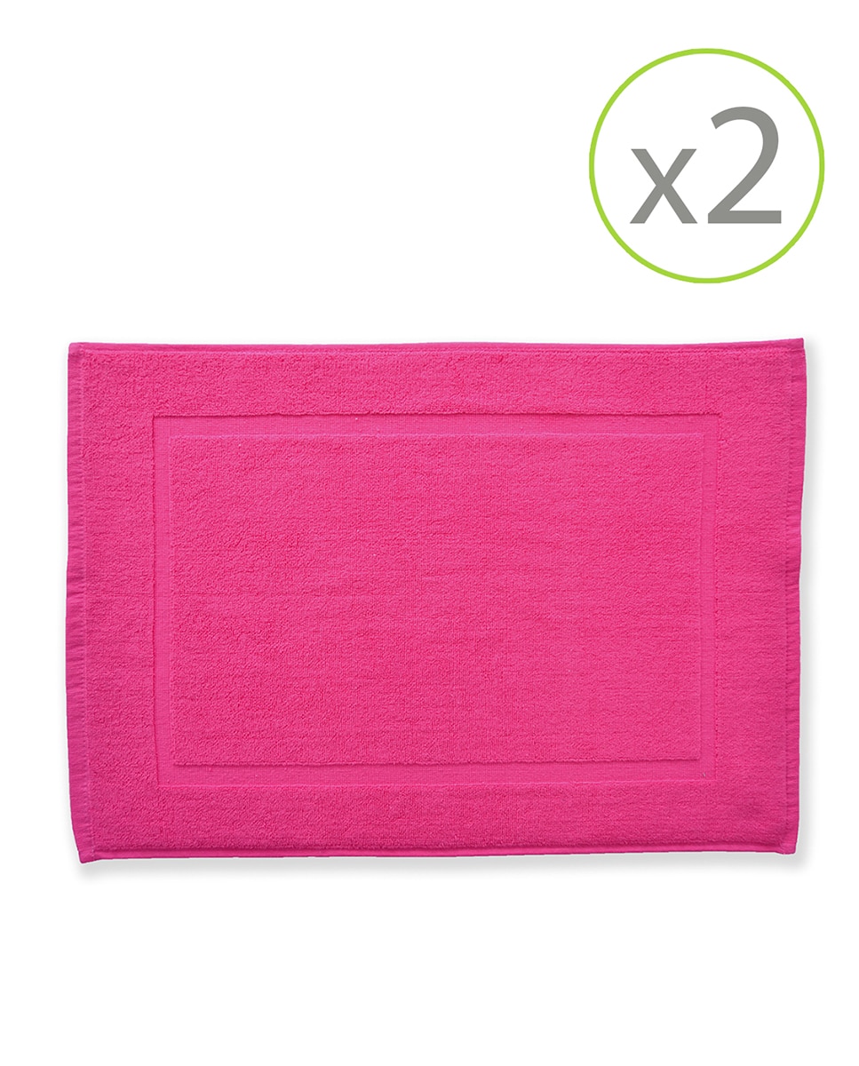 Imagen 0 de Pack de 2 alfombrines de baño de 45 x 65 cm fucsia