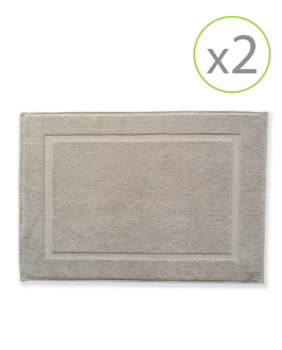 Imagen 0 de Pack de 2 alfombrines de baño de 45 x 65 cm lino