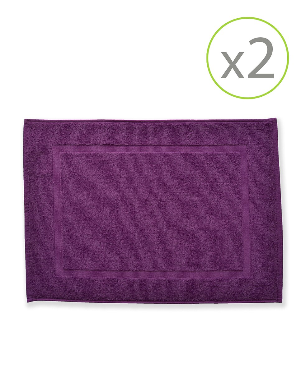Imagen 0 de Pack de 2 alfombrines de baño de 45 x 65 cm morado