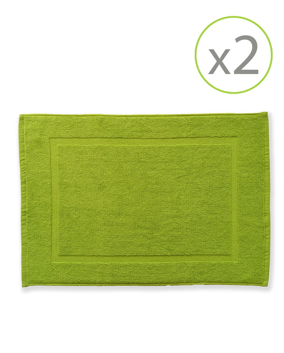 Imagen 0 de Pack de 2 alfombrines de baño de 45 x 65 cm verde