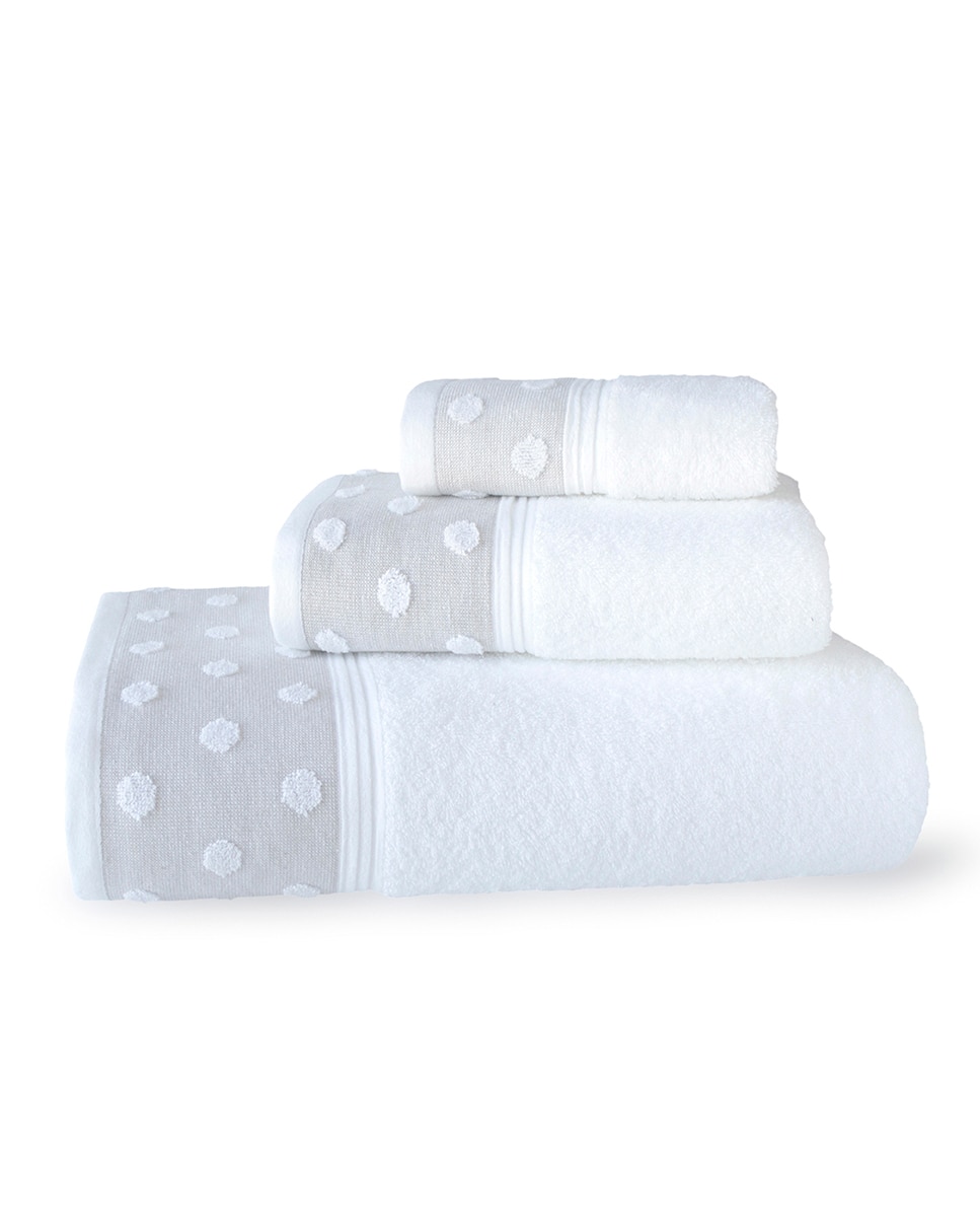 Imagen 0 de Juego toallas jacquard 530 gramos blanco