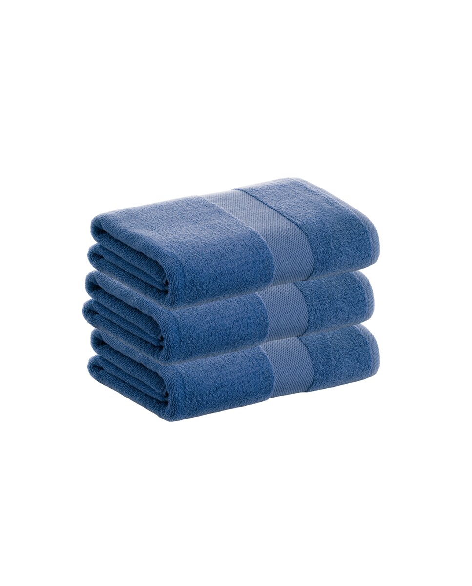 Imagen 0 de Pack 6 toallas azul tocador Donegal 30x50 cm