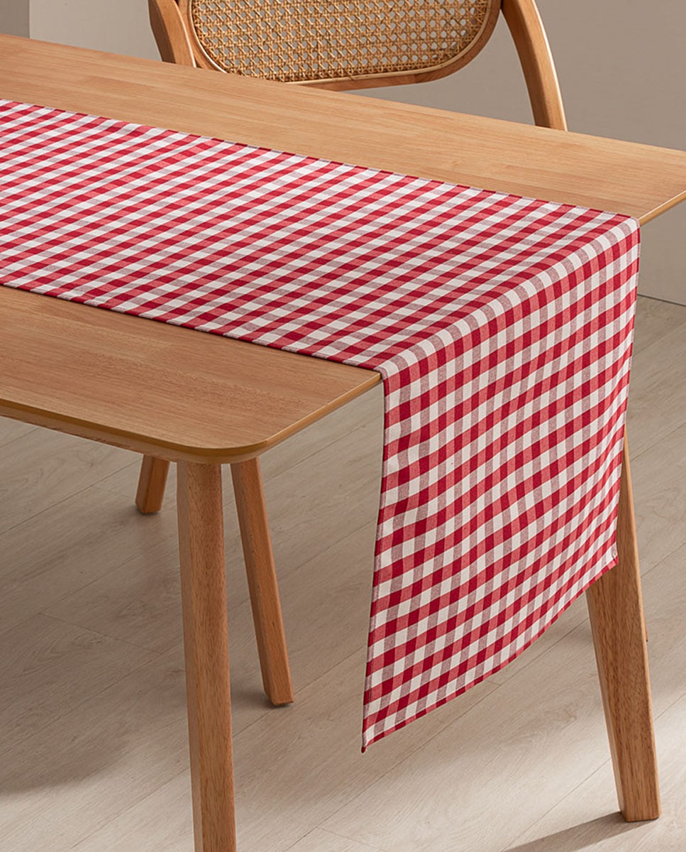 Imagen 0 de Camino de mesa Vichy rojo 45x170 cm