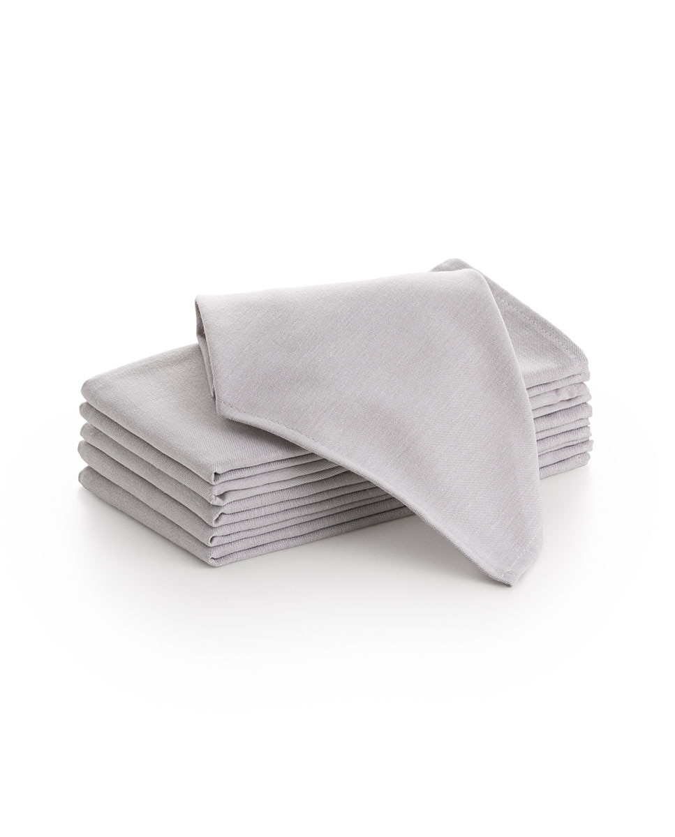 Imagen 0 de Pack 6 servilletas satén raso 45x45 cm piedra