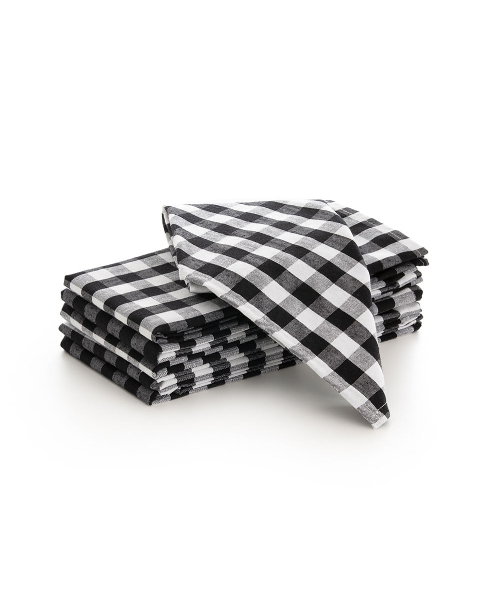 Imagen 0 de Pack 6 servilletas Vichy 45x45 cm negro