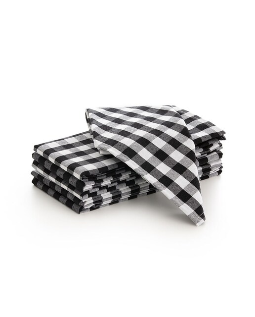 Imagen 0 de Pack 6 servilletas Vichy 45x45 cm negro