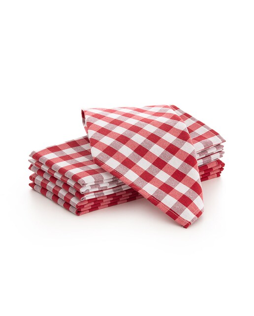 Imagen 0 de Pack 6 servilletas Vichy 45x45 cm rojo