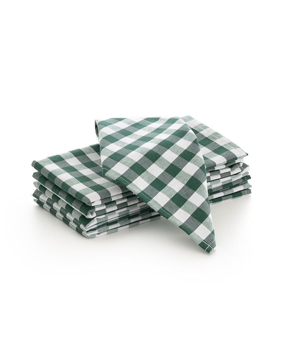 Imagen 0 de Pack 6 servilletas Vichy 45x45 cm verde