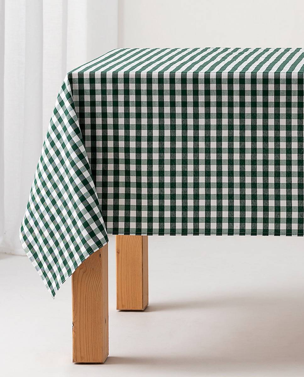 Imagen 0 de Mantel antimanchas cuadros vichy verde