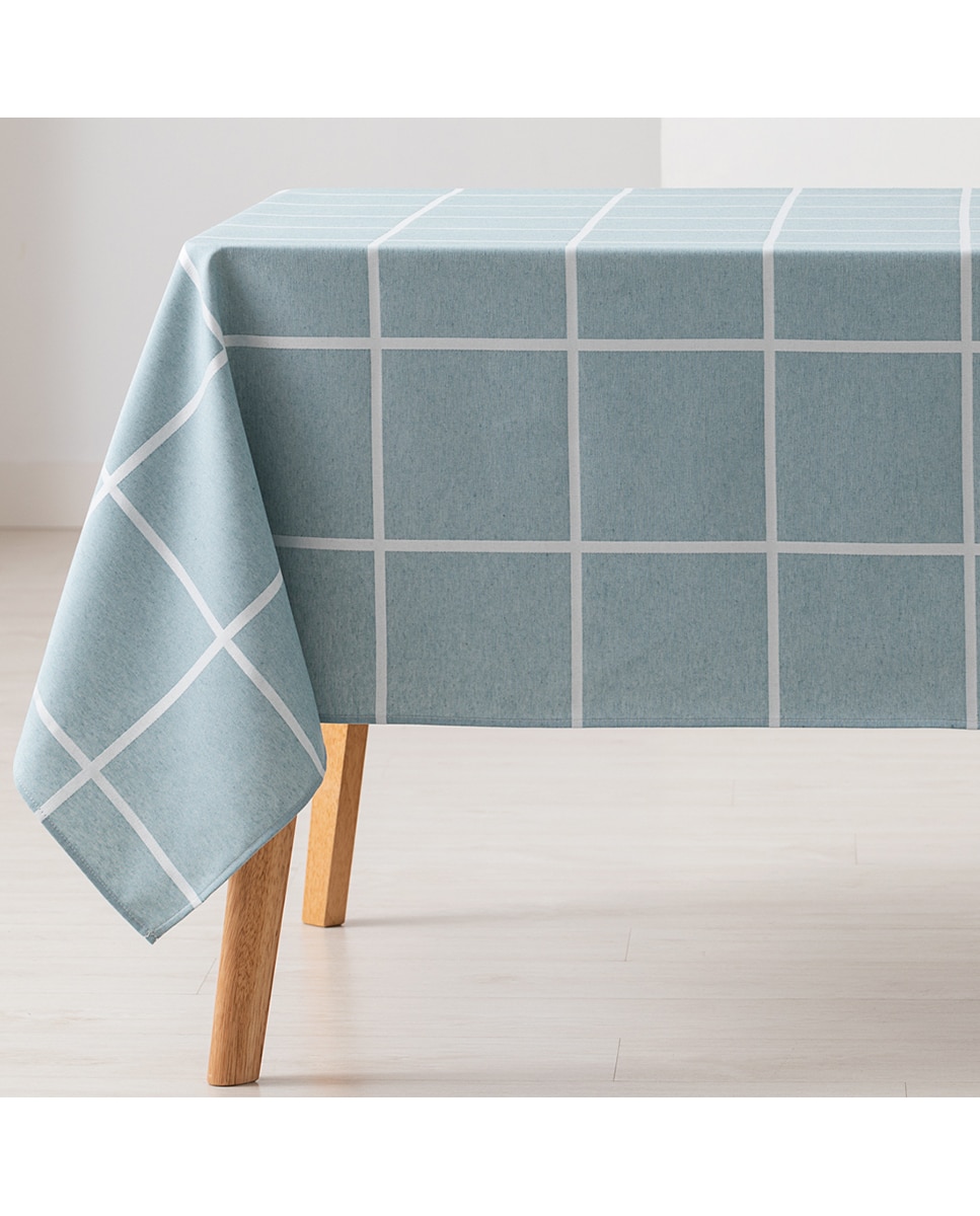 Imagen 0 de Mantel antimanchas jacquard frame agua marina
