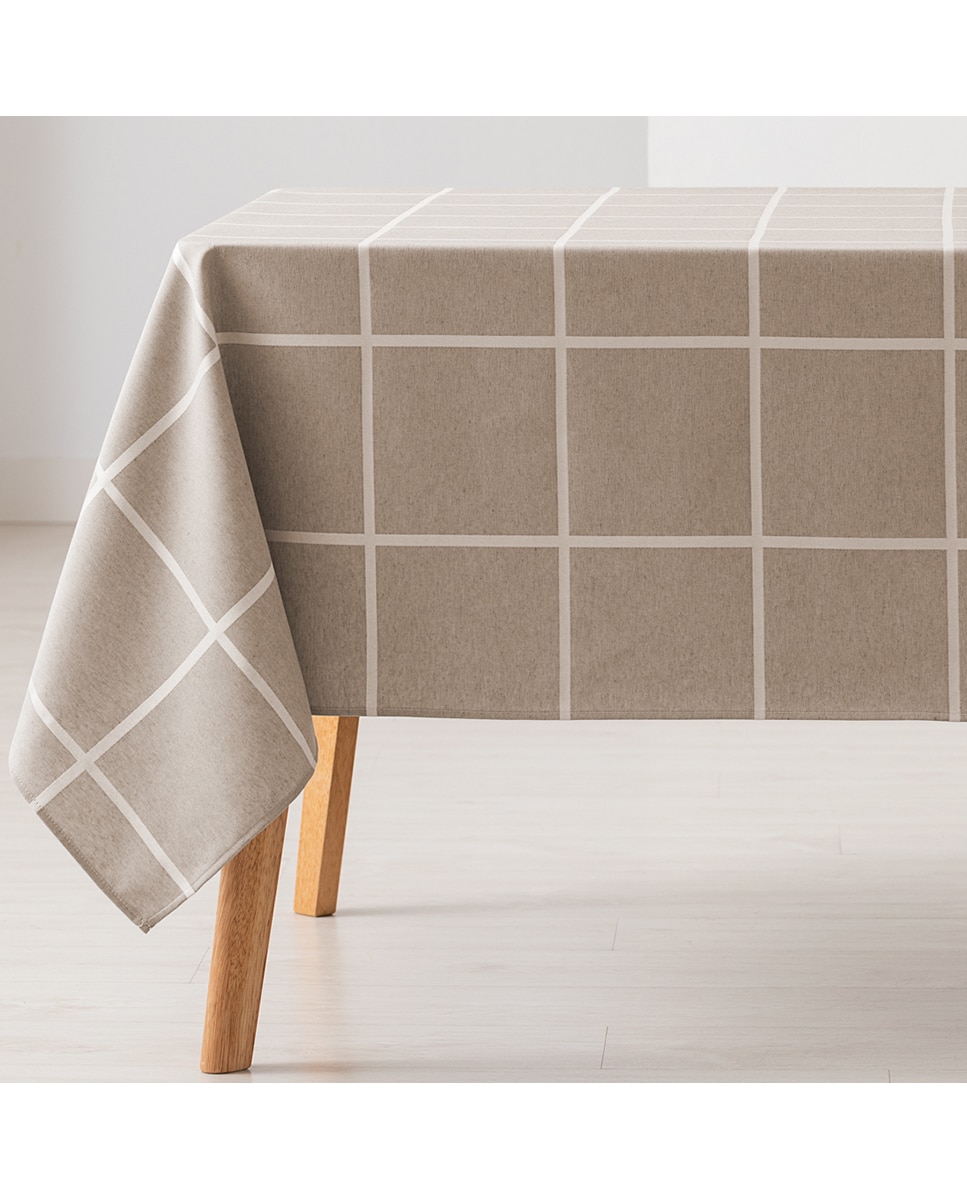 Imagen 0 de Mantel antimanchas jacquard frame beige