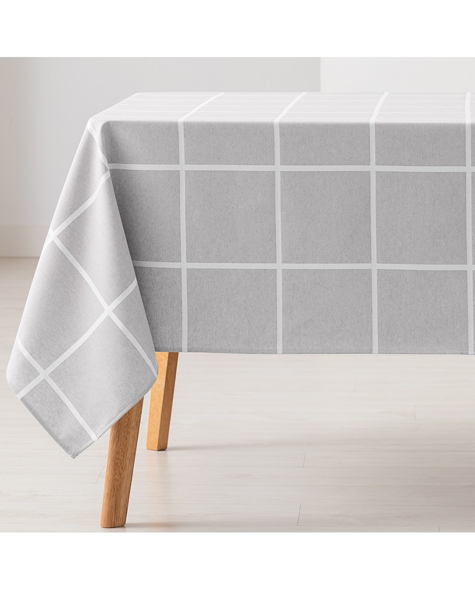 Imagen 0 de Mantel antimanchas jacquard frame gris claro