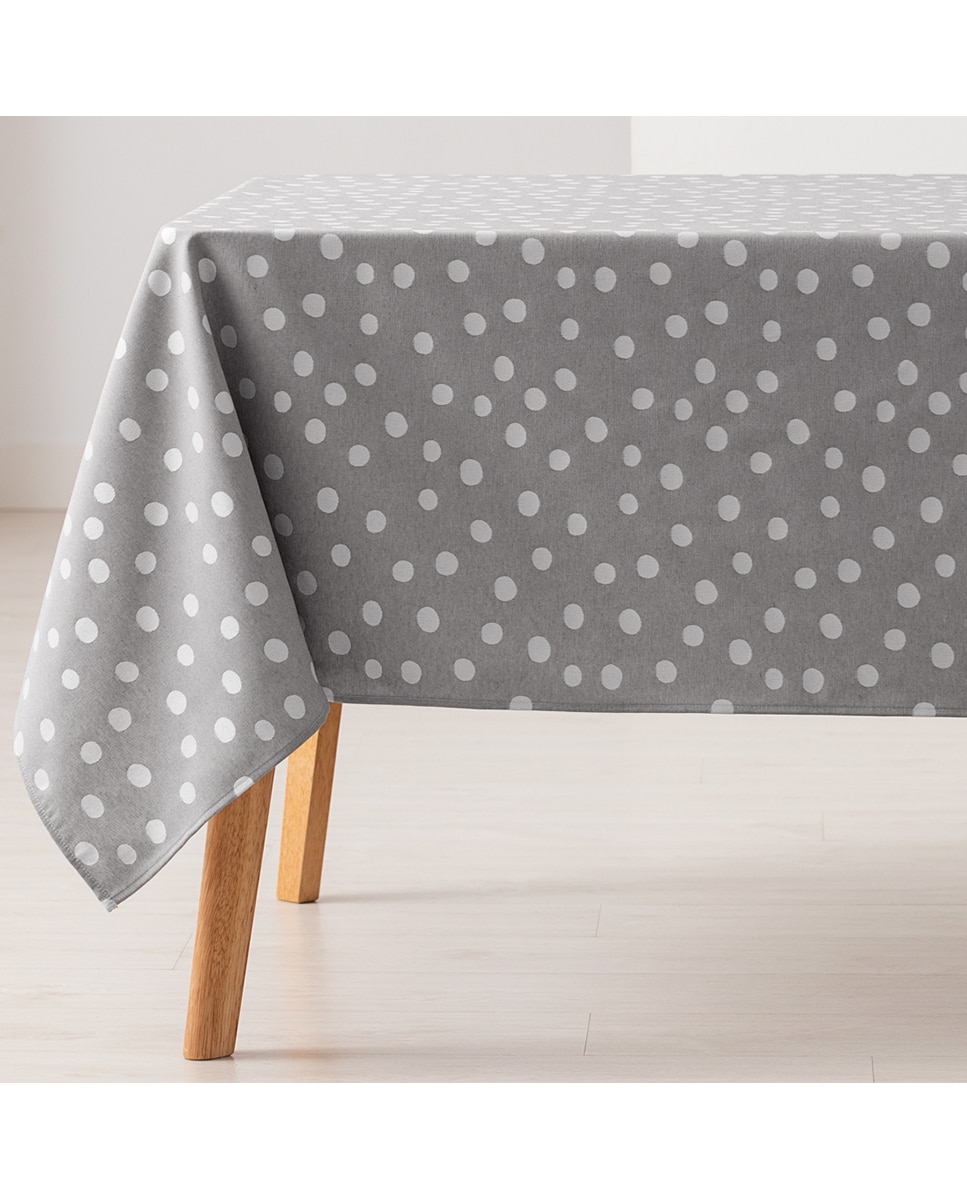 Imagen 0 de Mantel antimanchas jacquard point gris claro