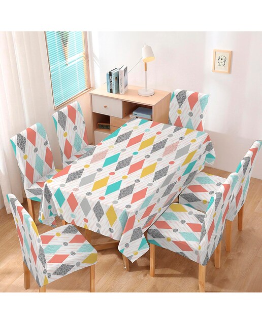 Imagen 0 de Mantel impermeable de 140x220cm y 6 fundas de silla