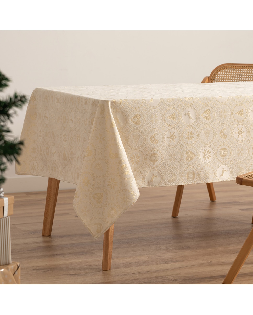 Imagen 0 de Mantel jacquard navidad Ballcry crudo