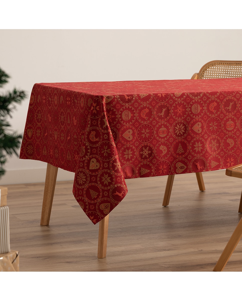 Imagen 0 de Mantel jacquard navidad Ballcry rojo