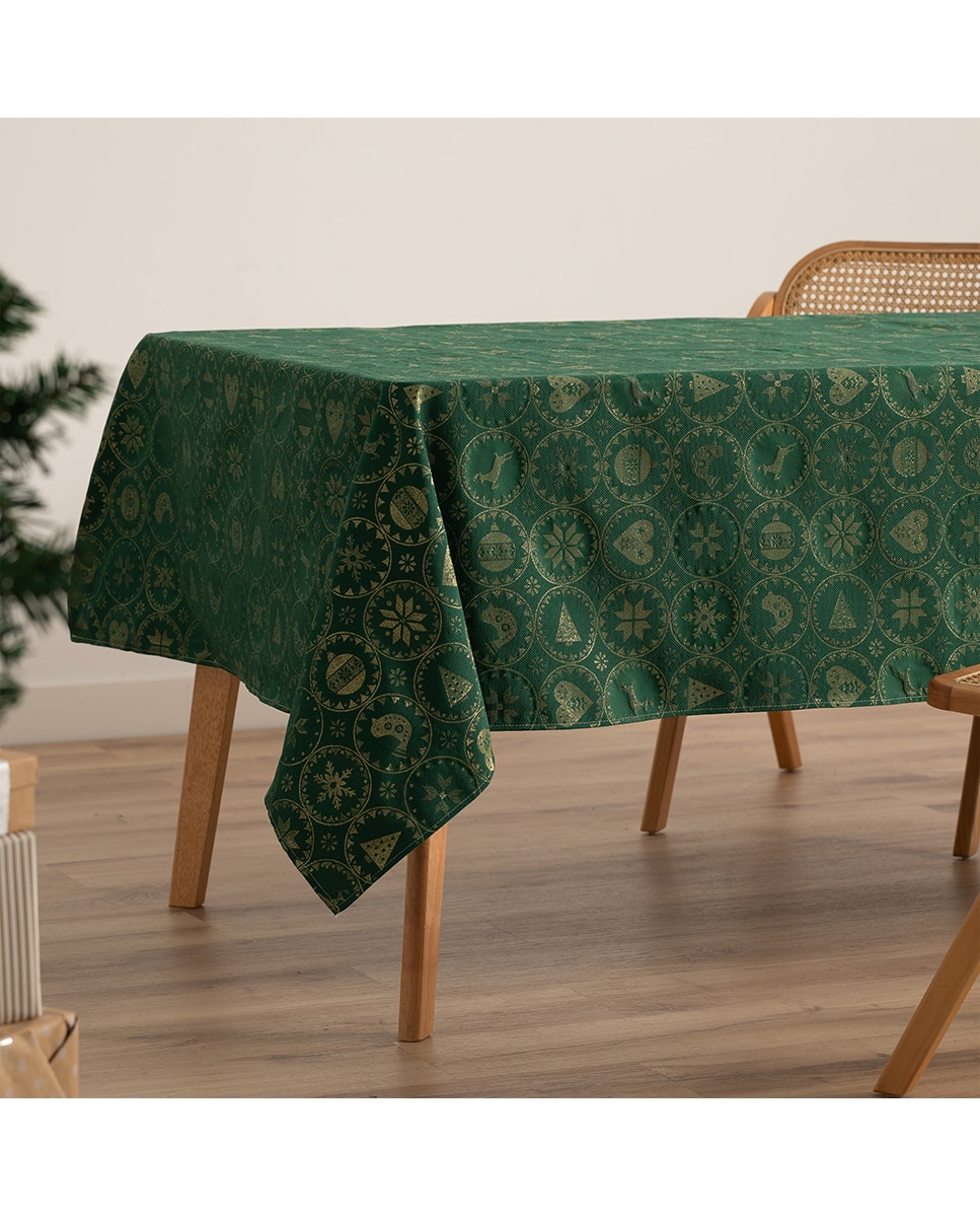 Imagen 0 de Mantel jacquard navidad Ballcry verde