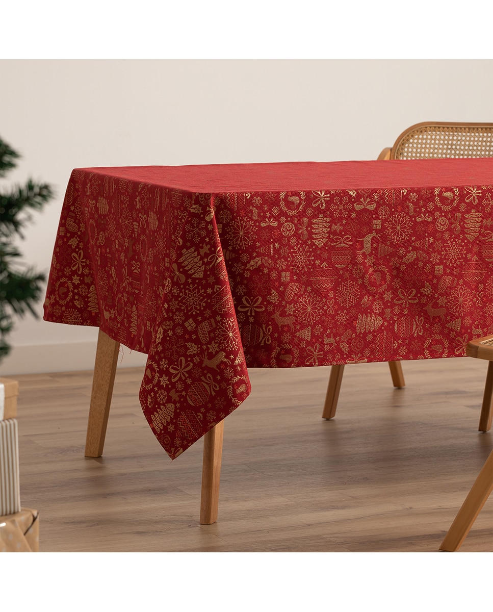 Imagen 0 de Mantel jacquard navidad Candy rojo