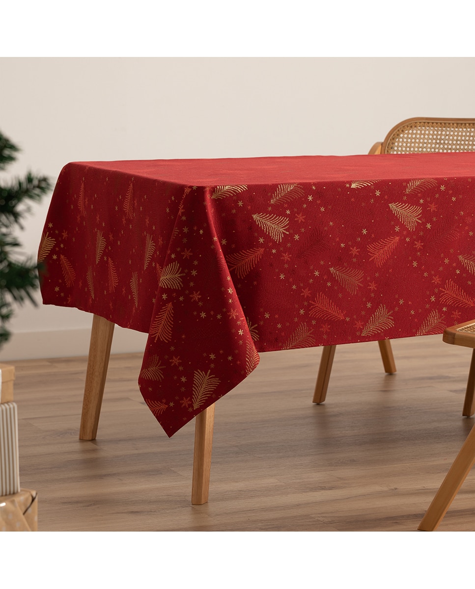 Imagen 0 de Mantel jacquard navidad Christree rojo