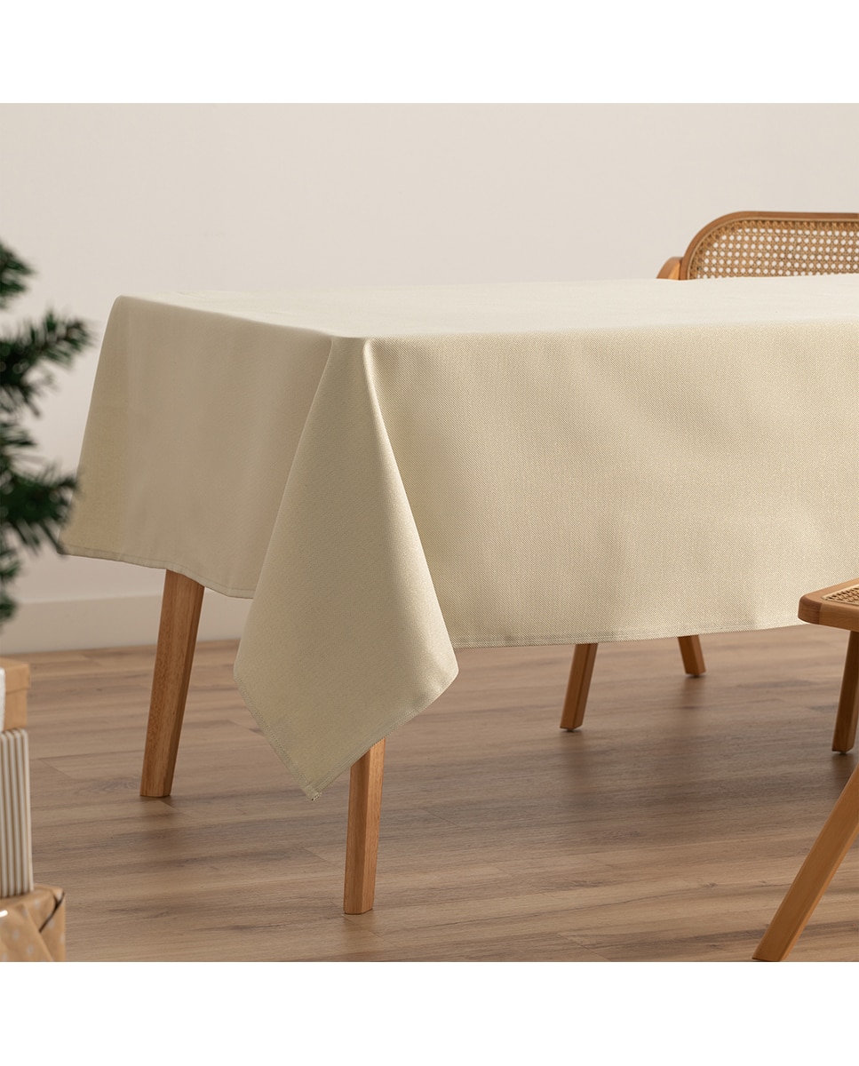Imagen 0 de Mantel jacquard navidad Lights verde oliva-oro