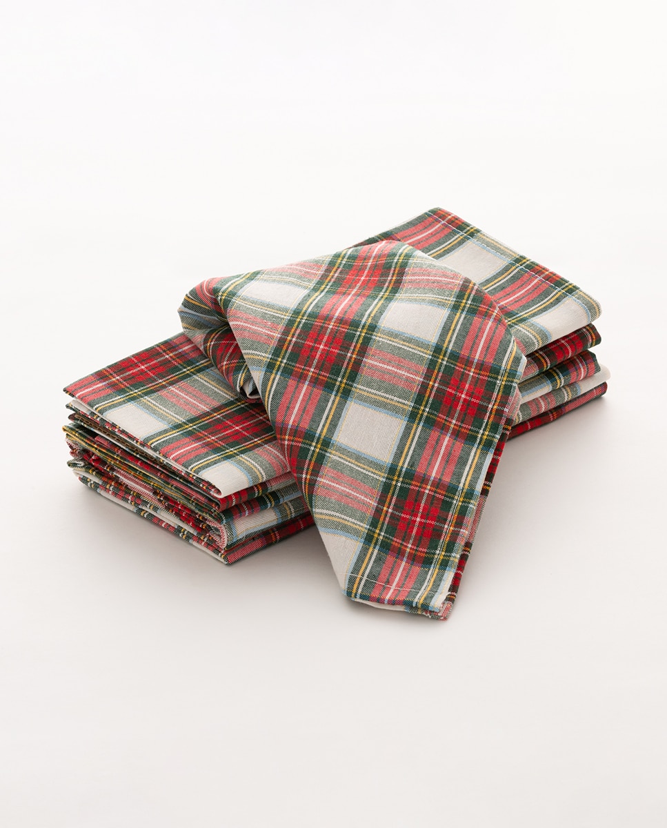 Imagen 0 de Pack 6 Servilletas Check blanco