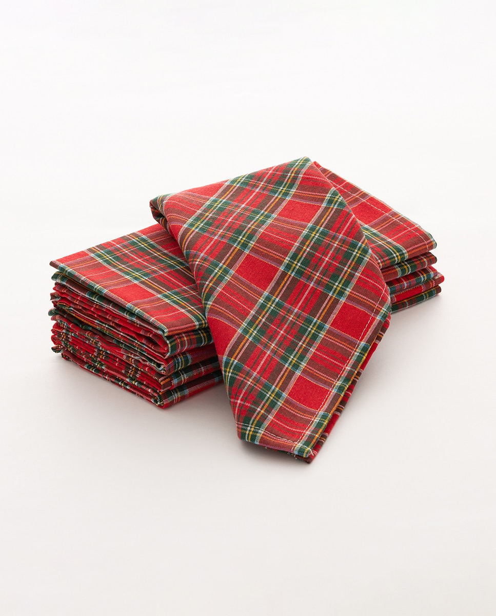 Imagen 0 de Pack 6 Servilletas Check rojo