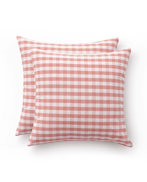 Imagen 0 de Pack 2 fundas cojín vichy 45x45 cm salmón