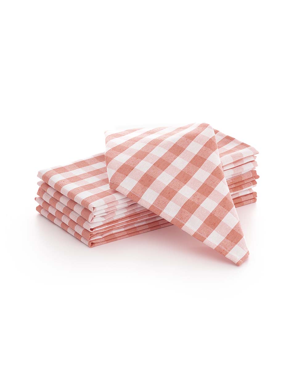 Imagen 0 de Pack 6 servilletas vichy 45x45 cm salmón