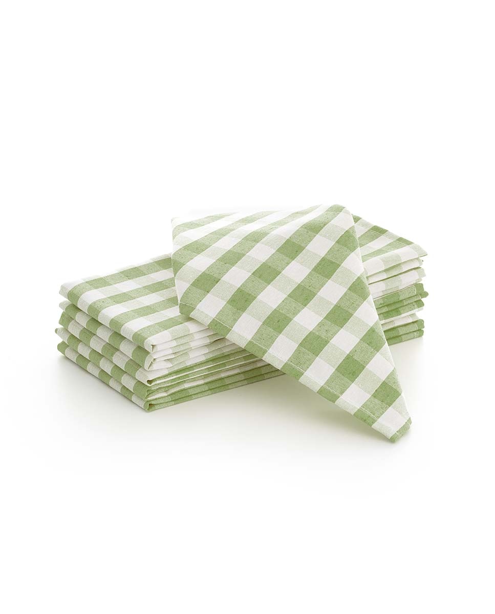 Imagen 0 de Pack 6 servilletas vichy 45x45 cm verde oliva