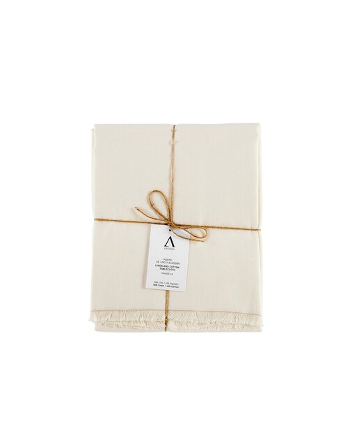 Mantel flecos marfil 140x200cm