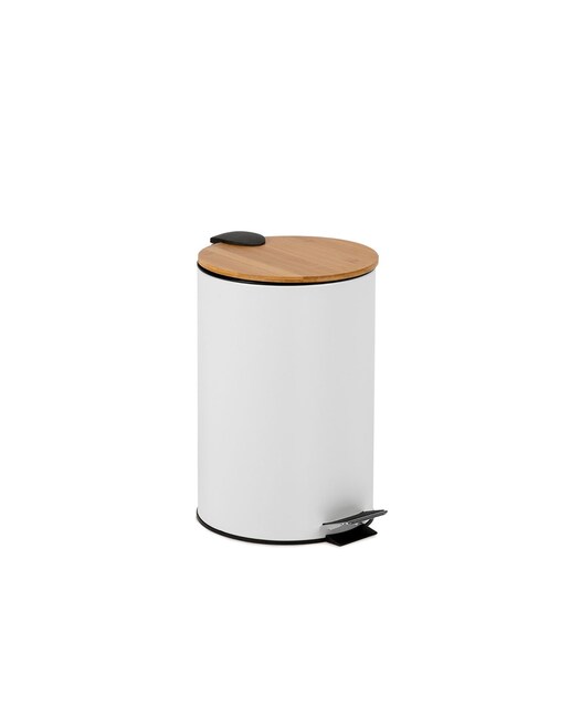 Papelera cocina metal blanco 12lt