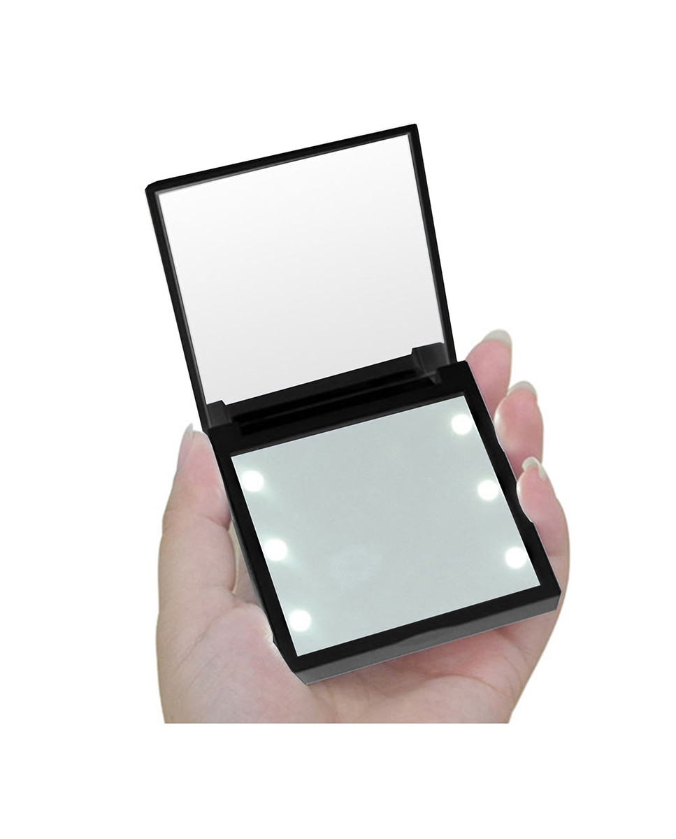 Imagen 0 de Espejo portatil con luz led acrilico negro