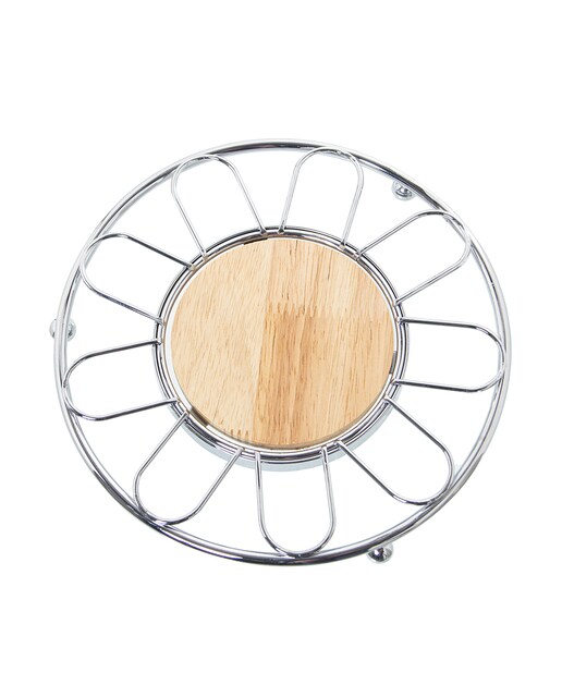 Imagen 0 de Salvamantel metal cromado con ce ntro madera