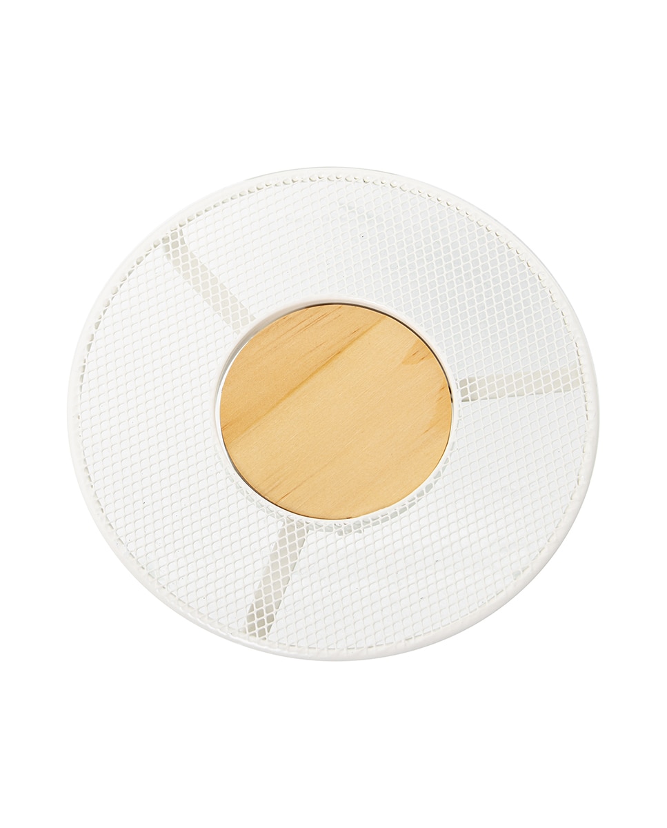 Imagen 0 de Salvamantel metal rejilla blanco con centro madera