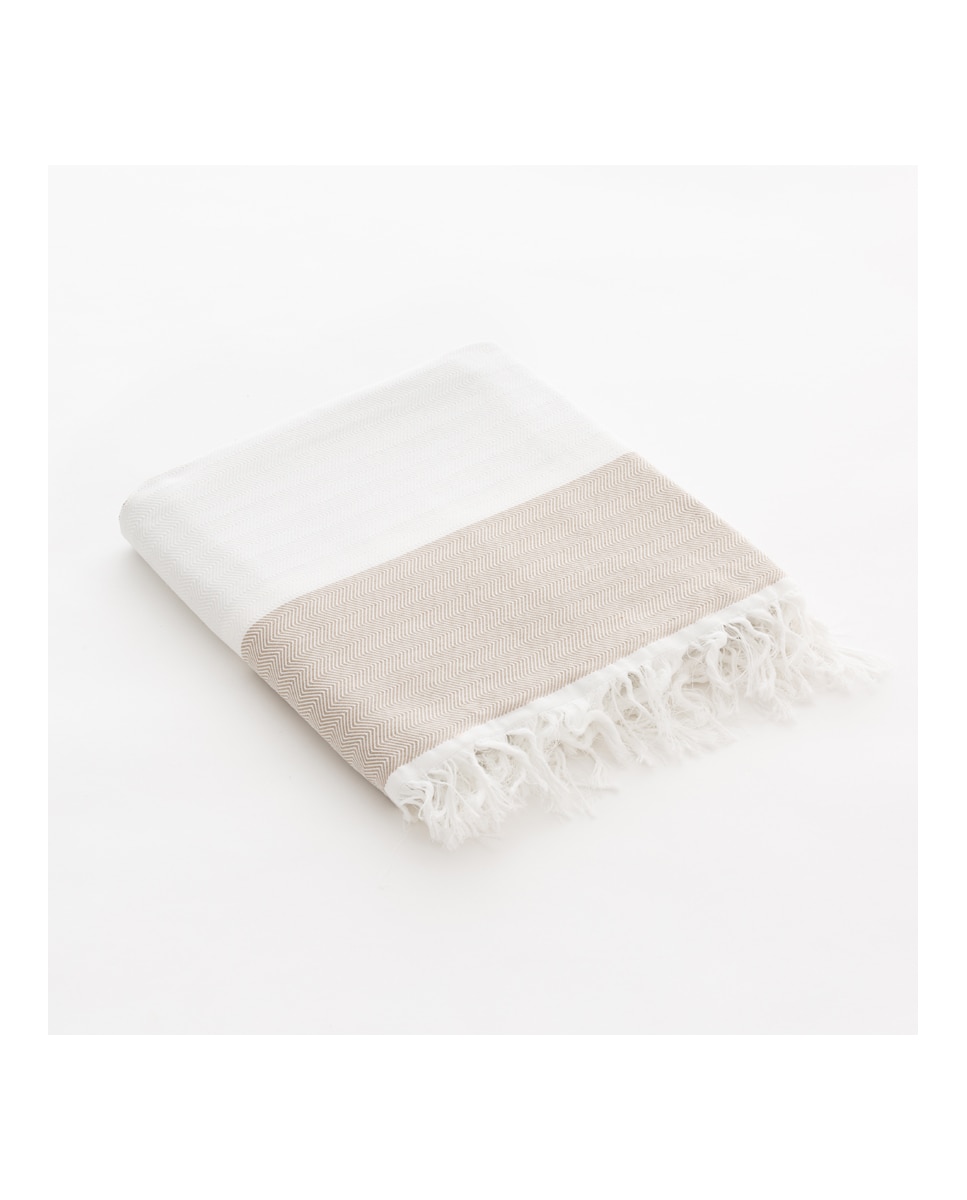 Imagen 0 de Pareo rayas Beige extra grande