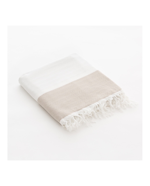 Imagen 0 de Pareo rayas Beige extra grande