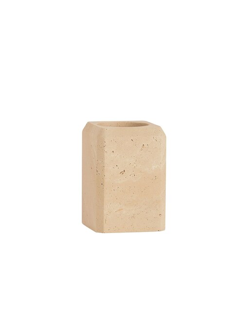 Portacepillos travertino 7,5x7,5x11