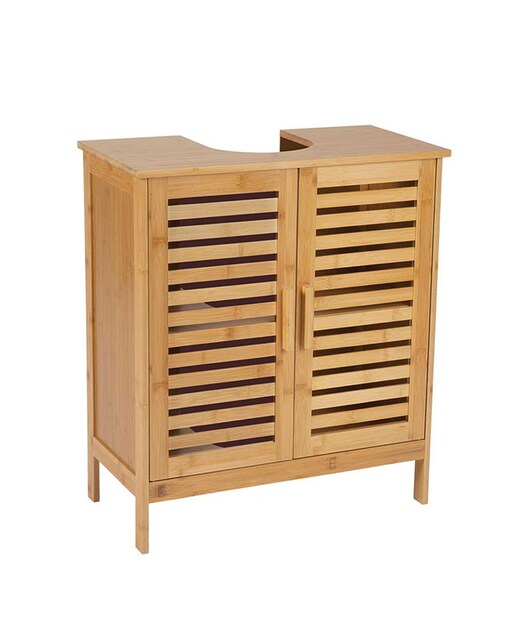 Armario bajo lavabo bambú 60x30x62