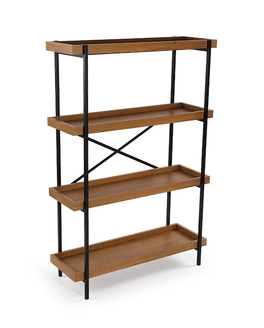 Imagen 0 de Estantería 4 baldas renee de madera mdf, metal y pvc