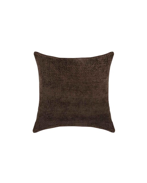 Cojín chenilla marrón 50x50cm
